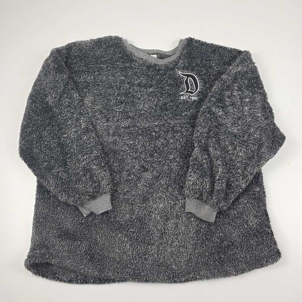 Disney Parks Spirit Jersey Sweater Womens XL Gray Sherpa Pullover Disneyland - Picture 1 of 8